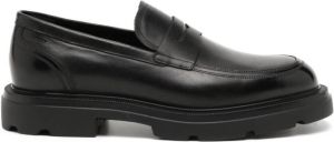 Bally almond-toe calf-leather loafers Black