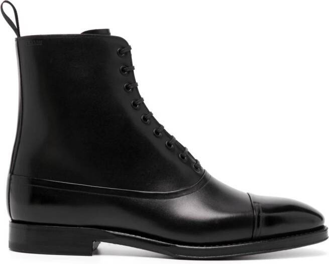 Bally almond-toe leather ankle boots Black