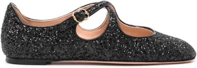 Bally Byntia glittered ballerina shoes Black