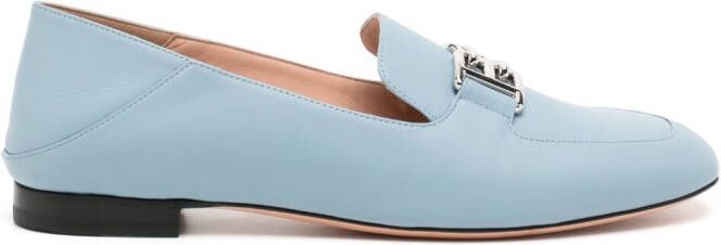 Bally Ella 10mm logo-plaque leather loafers Blue