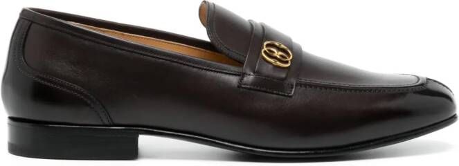 Bally Emblem-plaque leather loafers Brown