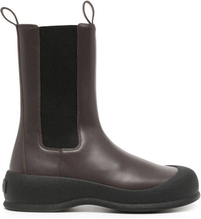 Bally flat leather boots Brown