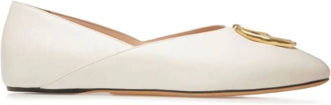 Bally Gerry leather ballerina shoes White