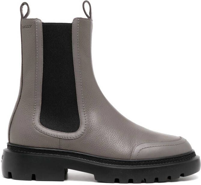 Bally Ginny leather Chelsea ankle boots Grey