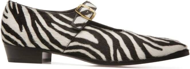 Bally Glendale zebra-print leather loafers White