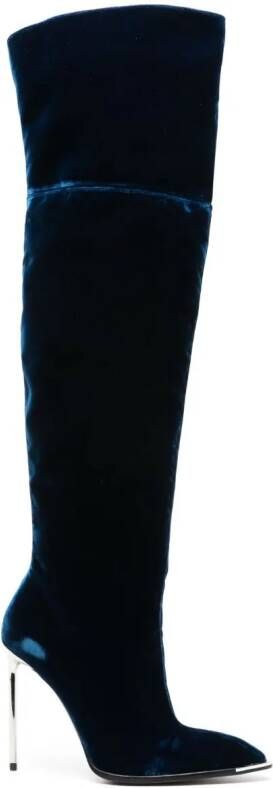 Bally Hedy 105mm velvet boots Blue