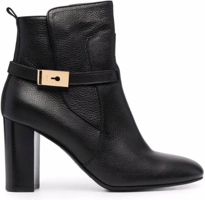 Bally high-heel leather boots Black