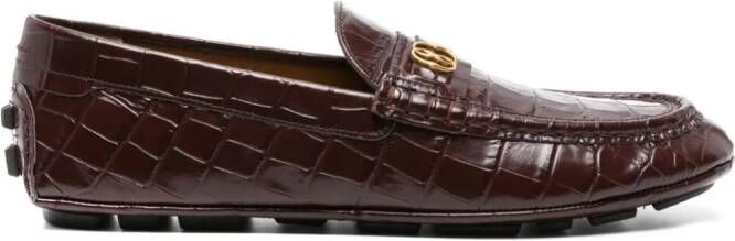 Bally Keeper embossed-crocodile leather loafers Red