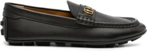 Bally Keeper monogram-plaque leather loafers Black