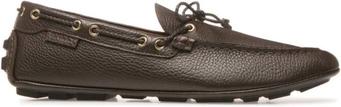Bally Kyan grained-texture boat shoes Brown