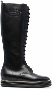 Bally lace-up knee-high boots Black