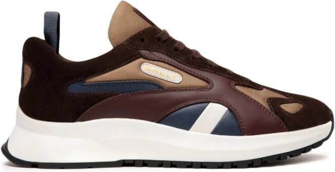 Bally lace-up panelled sneakers Brown