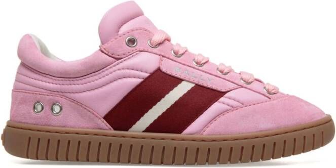 Bally lace-up quilted leather sneakers Pink
