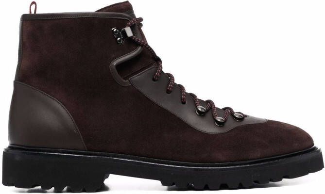 Bally lace-up suede boots Brown