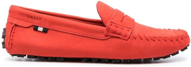 Bally Lamby leather loafers Orange