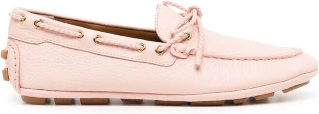 Bally leather boat loafers Pink