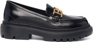 Bally logo-charm leather loafers Black