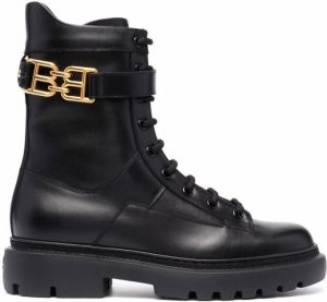 Bally logo-plaque combat boots Black
