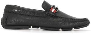 Bally logo-plaque leather loafers Black
