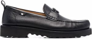 Bally logo-plaque leather loafers Black