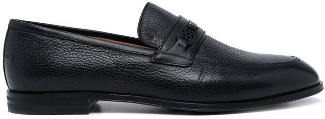 Bally logo-plaque leather loafers Black