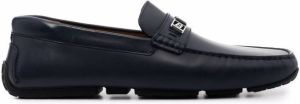 Bally logo-plaque leather loafers Blue