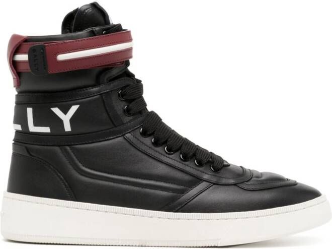 Bally logo-print leather ankle boots Black