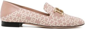 Bally logo-print leather loafers Pink