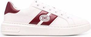 Bally logo-stripe leather trainers White