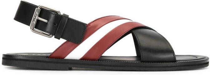 Bally logo stripe sandals Black