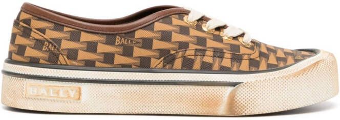 Bally Lyder graphic-print leather sneakers Brown
