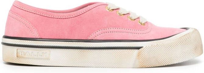 Bally Lyder suede low-top sneakers Pink