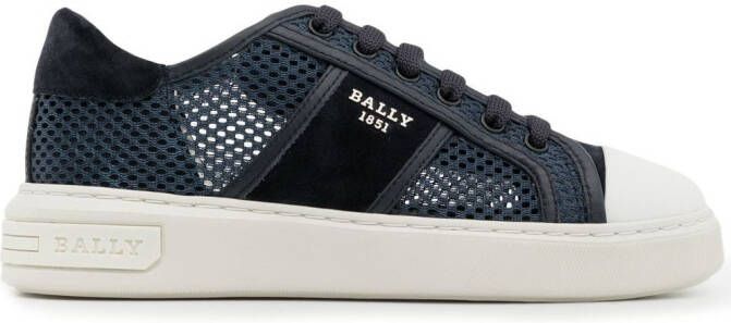 Bally mesh-panel low-top sneakers Blue