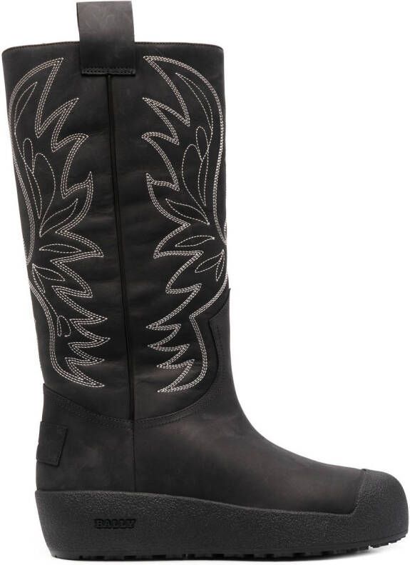 Bally Montana leather snow boots Black