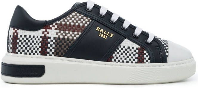 Bally Myller tartan-check leather sneakers Blue