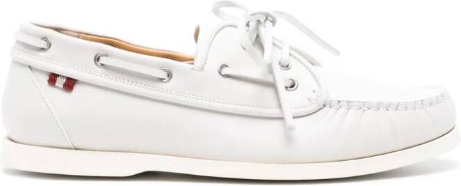 Bally Nabry leather boat shoes White