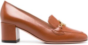 Bally Obrien 50mm logo-plaque leather pumps Brown
