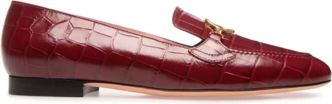 Bally O'Brien crocodile-embossed loafers Red