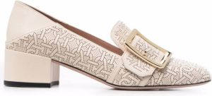 Bally oversized-buckle leather pumps Neutrals