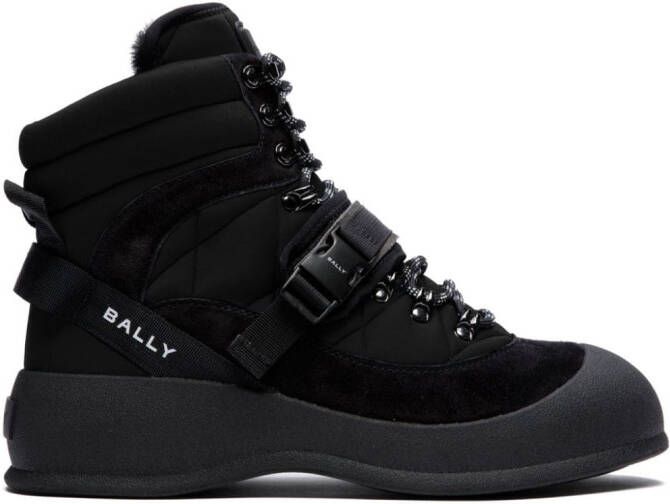 Bally panelled leather ankle boots Black