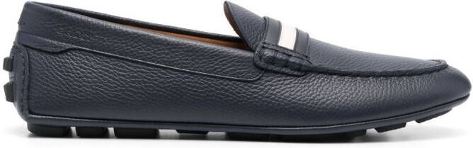 Bally Pearce stripe-detail leather loafers Blue