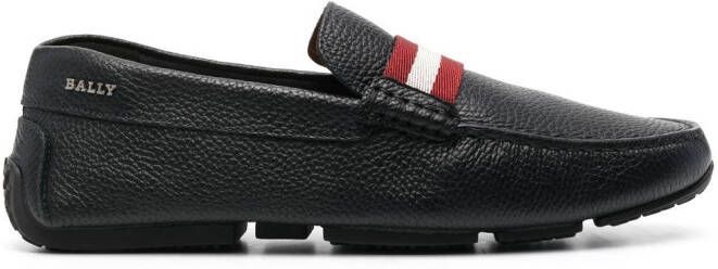 Bally Pearce stripe-trim detail loafers Black