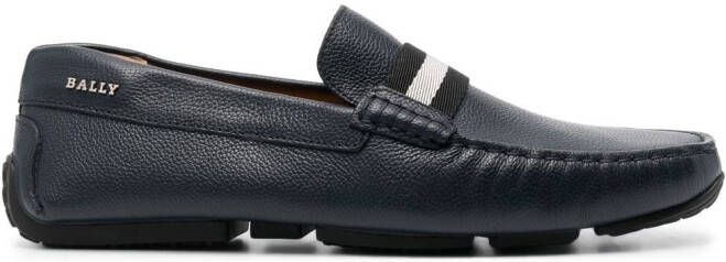 Bally Pearce stripe-trim detail loafers Blue