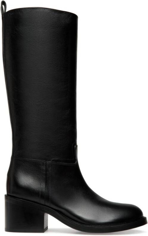 Bally Peggy leather knee-high boots Black