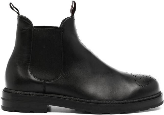 Bally perforated leather Chelsea boots Black