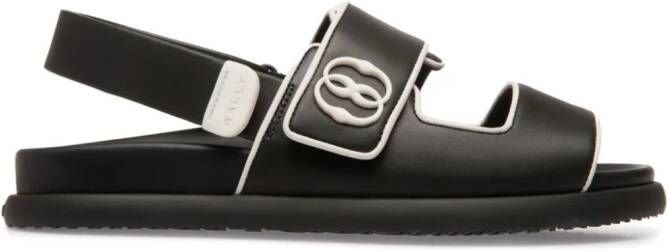 Bally piped-trim leather sandals Black