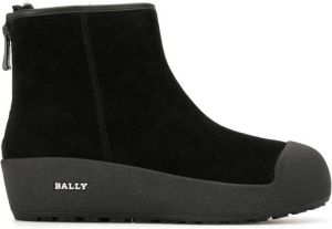 Bally platform leather ankle boots Black