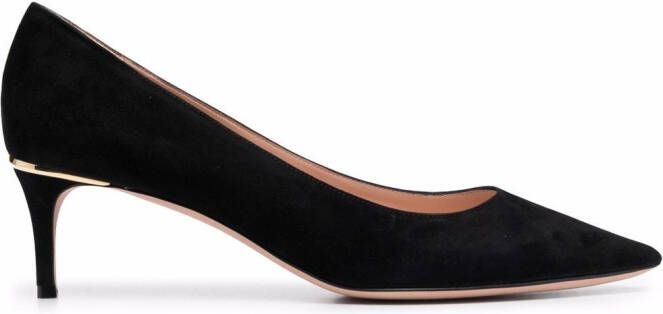 Bally pointed suede pumps Black