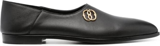 Bally pointed-toe leather loafers Black