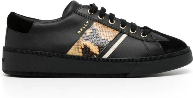 Bally python-print panelled low-top sneakers Black